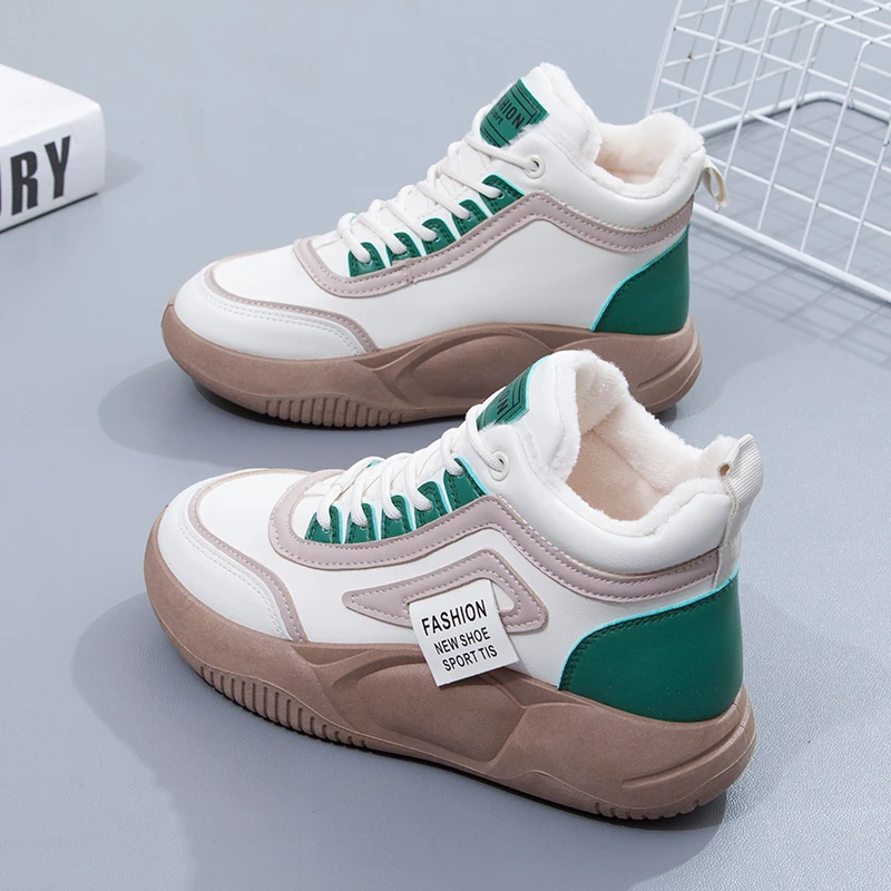 爆款百搭雪地靴女冬季保暖加绒加厚棉棉鞋鞋厚底加绒时尚高帮鞋鞋