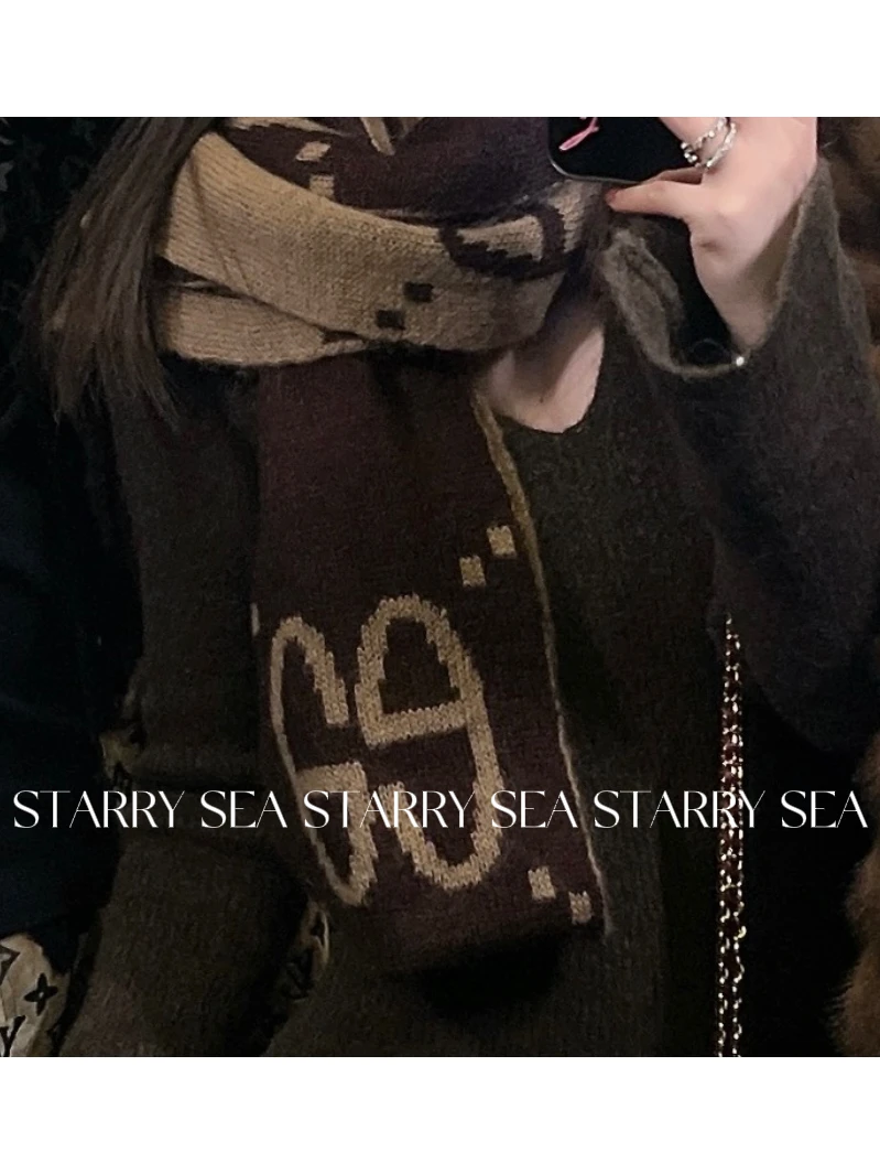 PP【氛围感在线】马海毛羊毛双G字母流苏混纺拉毛围巾#PP0061SS