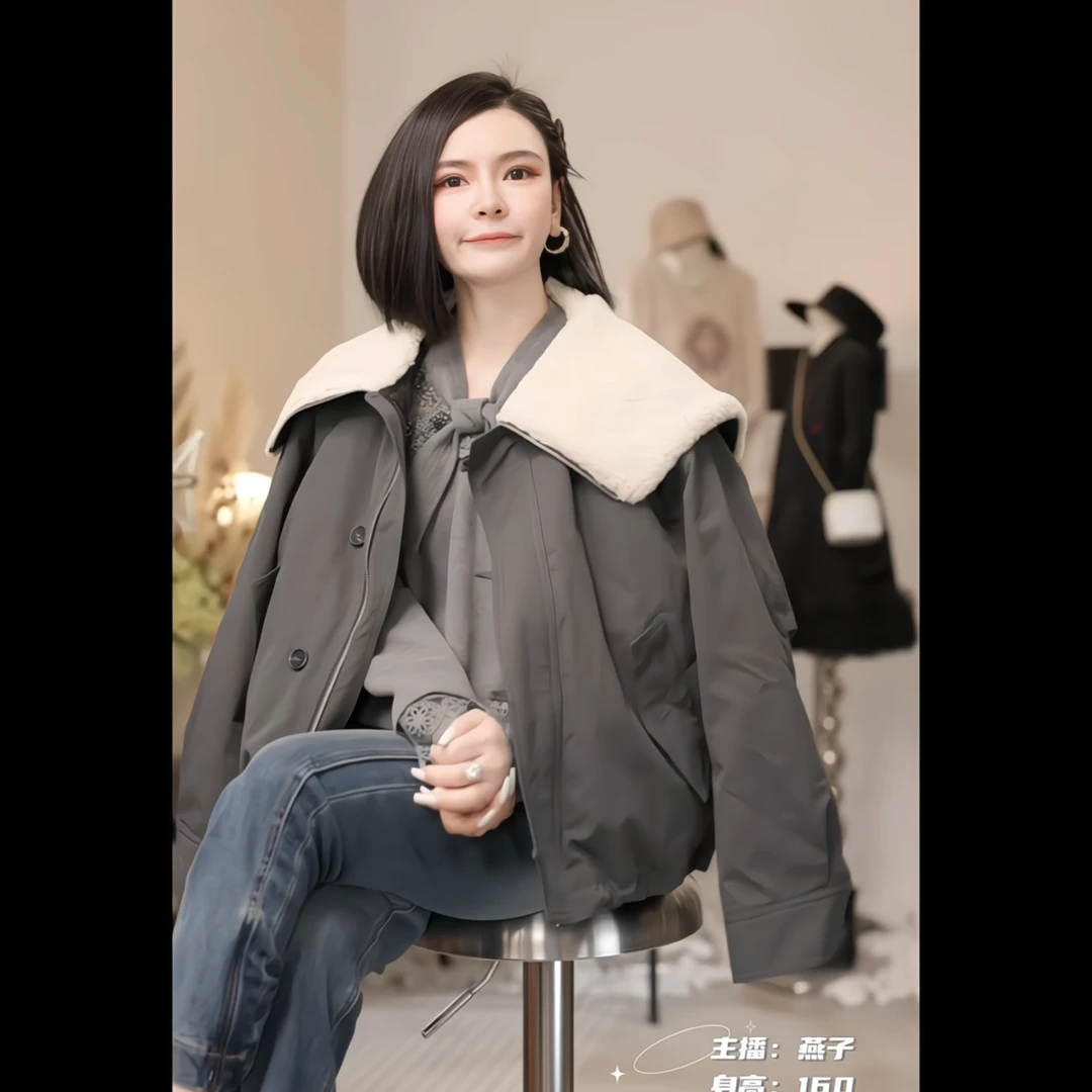 【原创设计师品牌】秋冬设计感加厚双色保暖休闲羽绒外套 21937 Q