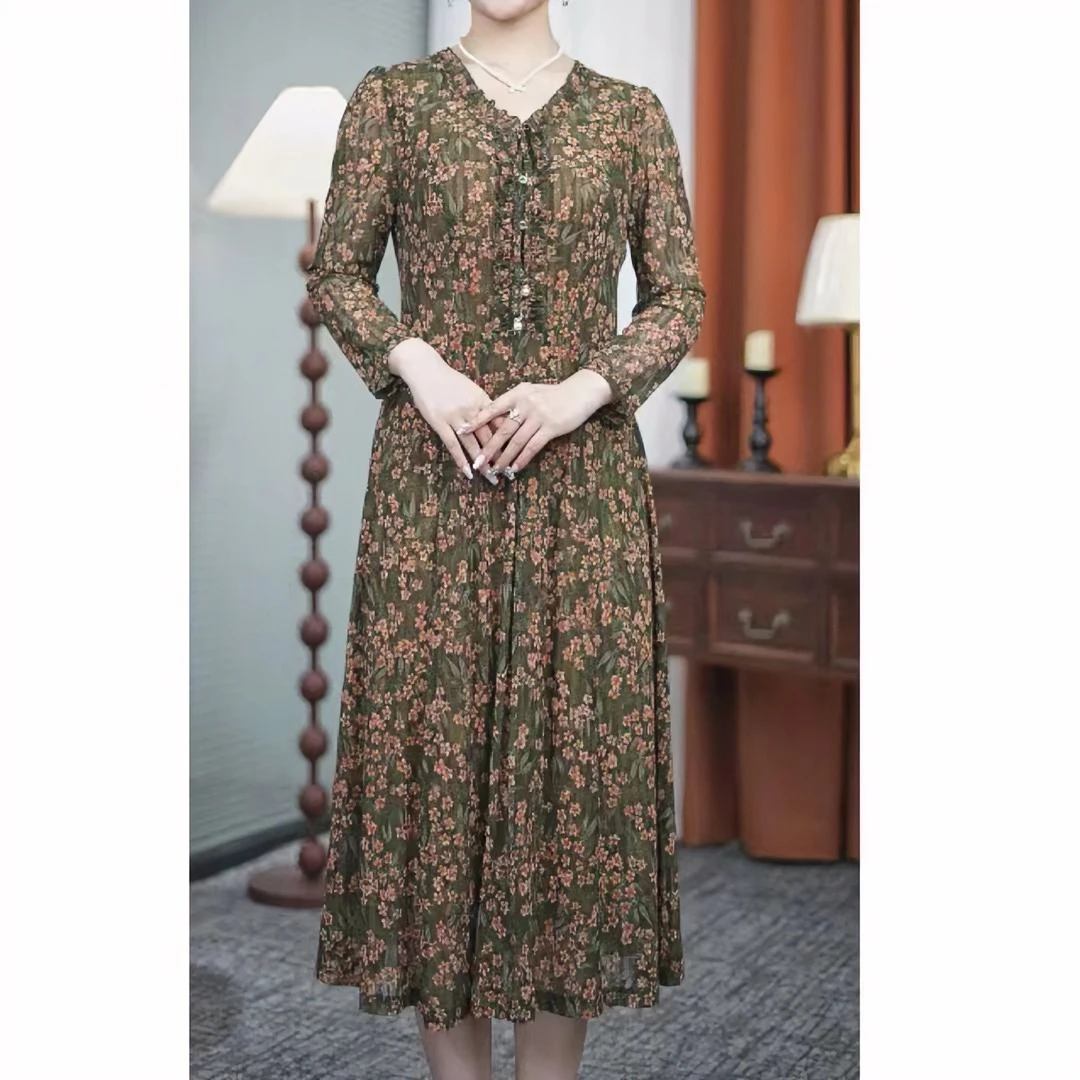 【 花海】夏日定制修身洋气优雅时尚碎花女装连衣裙M-10131