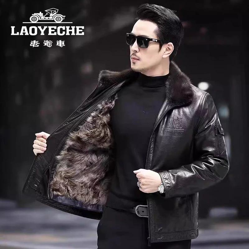 原生态头层牛皮羊毛内胆真皮夹克加绒保暖外套活里活面可拆百搭款