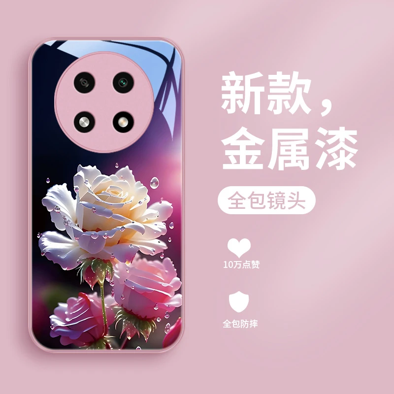 繁花似锦适用oppoA2pro手机壳OPPOA2Pro玻璃时尚女款防摔全包镜头