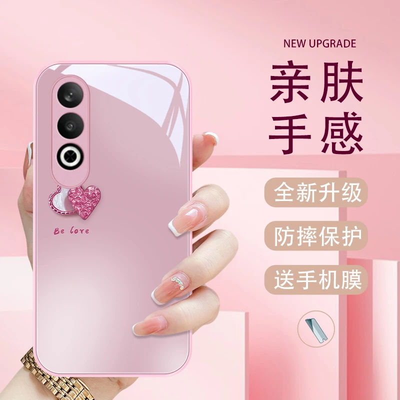 氛围爱心适用oppok12x手机壳OPPPOK12女款玻璃K12x金属漆保护套优