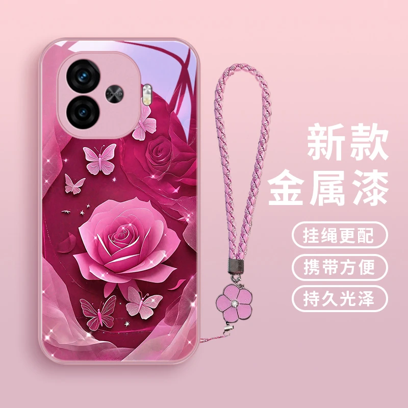 丽致花朵适用vivoy200/Y200i手机壳Y200GT玻璃vivoy200t限定情侣