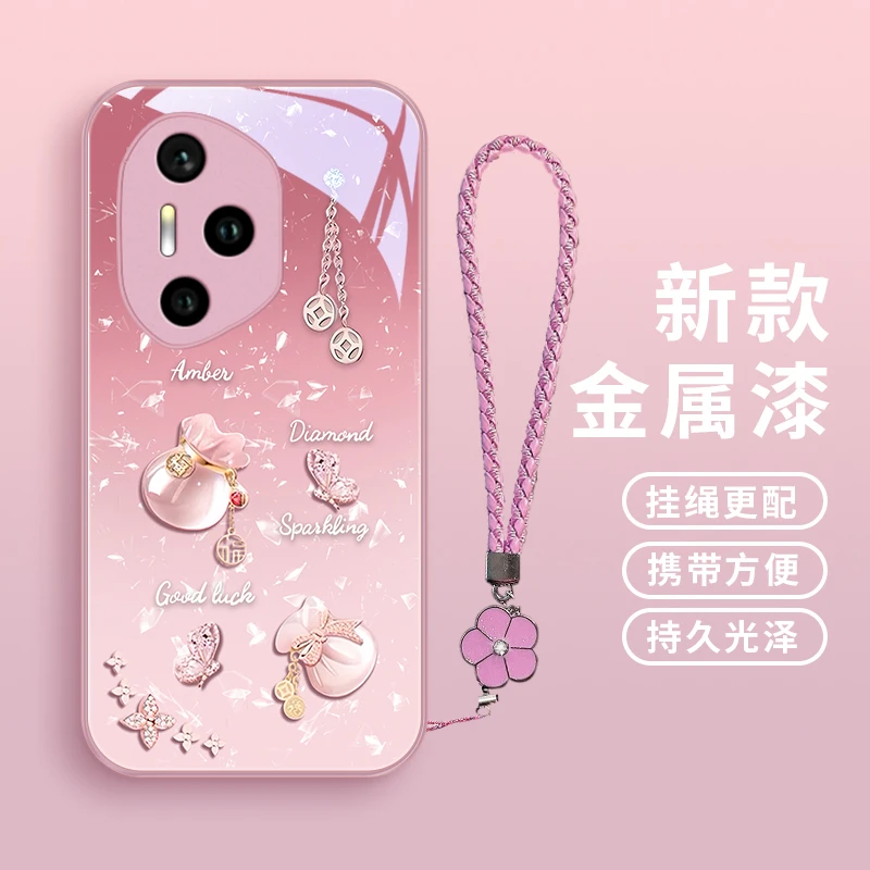 好运福袋适用荣耀300手机壳荣耀300pro小众女款可爱网红玻璃壳30