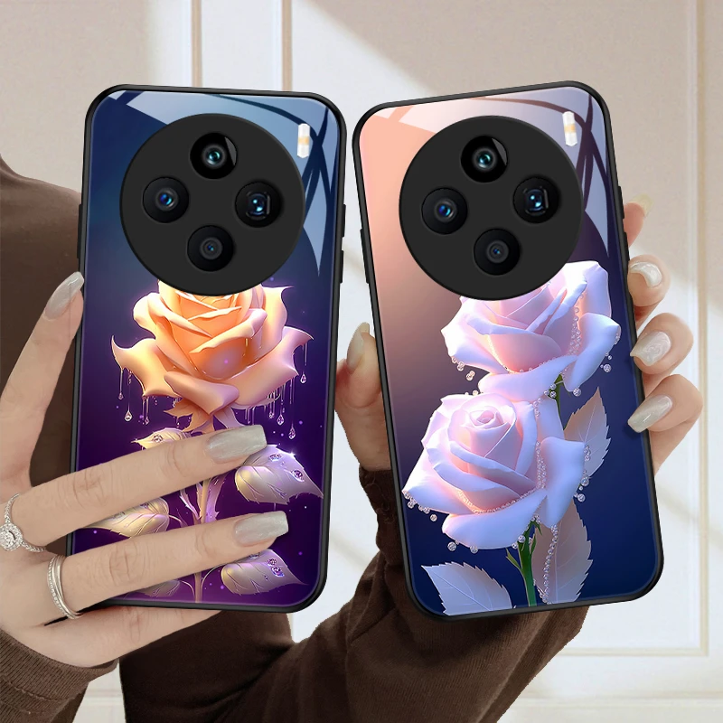 端庄秀丽适用VIVOX100S手机壳vivox100spro玻璃x100Ultra散热镜面