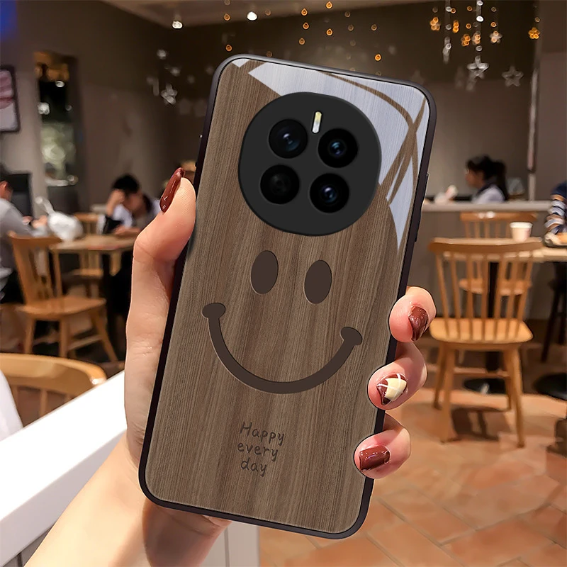 木纹微笑适用荣耀Magic7pro手机壳magic7玻璃防摔男生新款女款散