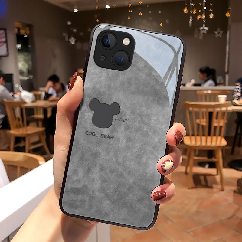 蓝灰熊适用苹果15手机壳iPhone15pro玻璃15proMax散热15plus男生