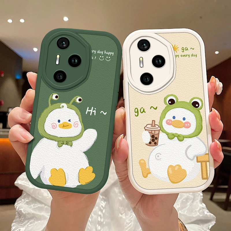 超萌鸭适用荣耀300手机壳300Pro卡通散热5G小羊皮300Ultra保护套