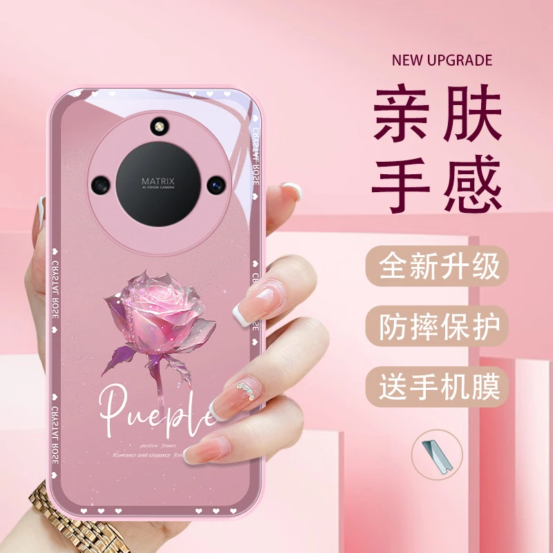 玲珑玫瑰适用华为荣耀X40手机壳时尚x40i浪漫X40GT女款荣耀X30超