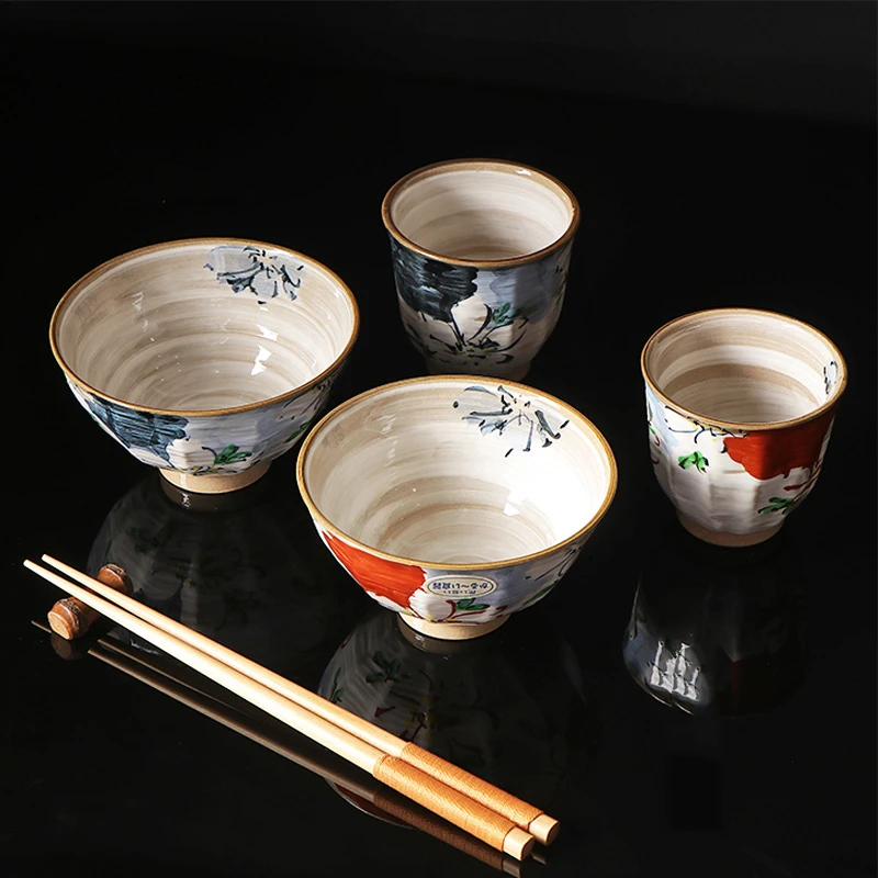 日本进口波佐见烧陶瓷茶杯品茗手绘汤吞杯个人杯饭碗情侣杯情侣碗