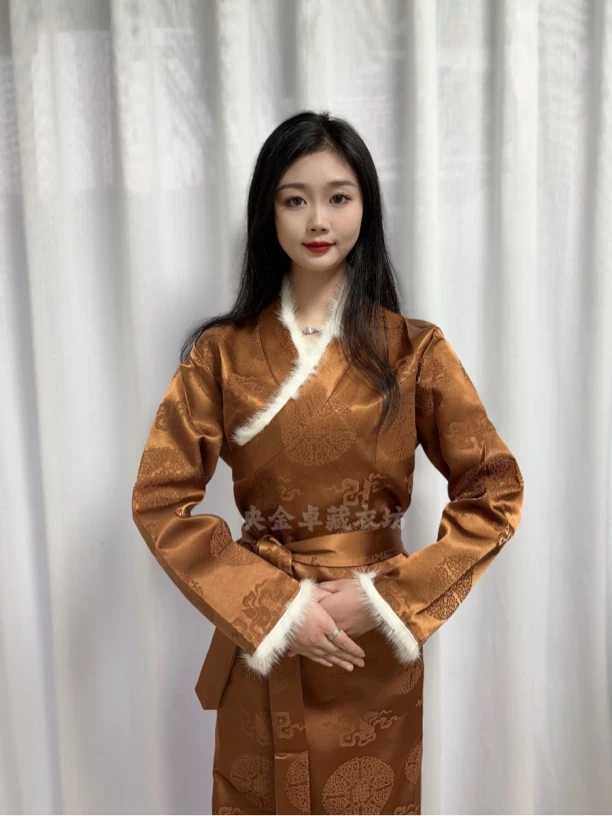 【央金卓】秋冬西藏服 双层缎面毛领西藏服 百搭显瘦高级 民族风