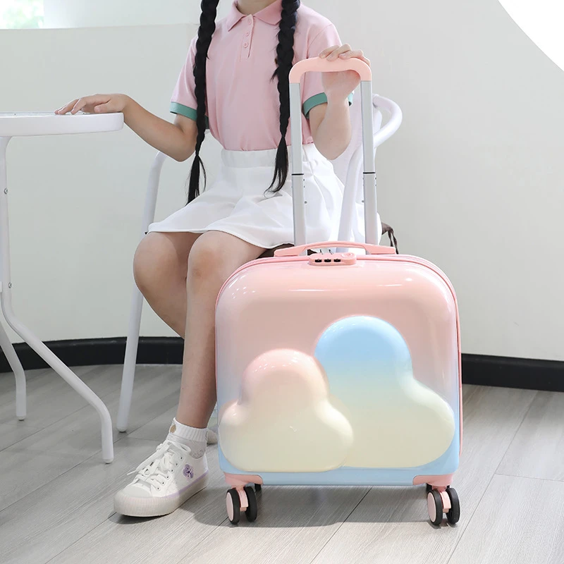 新款儿童拉杆箱糖果色20寸加厚18寸密码小行李箱万向静音轮登机箱