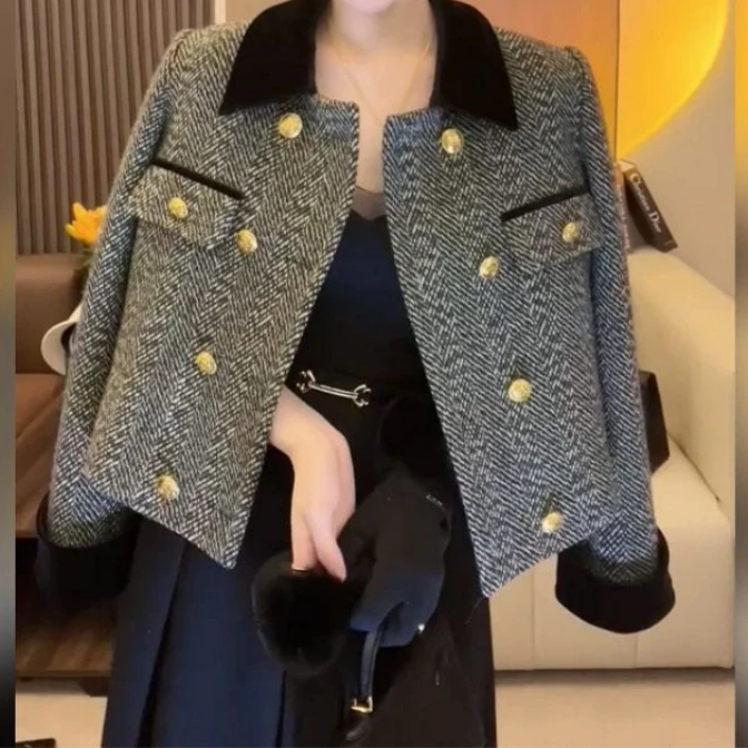 811#法式高级感小香风外套短款女秋冬新款时尚气质炸街超好看上衣