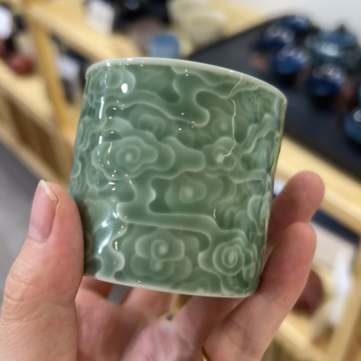 青瓷杯祥云杯直筒杯90cc 主人杯（单只）