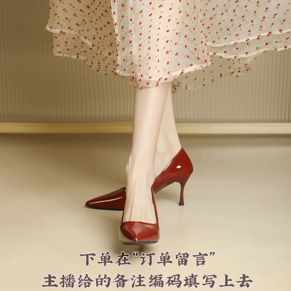 001-200-清仓气质透气时装女尖头细跟高跟鞋百搭法式性感夏季通用
