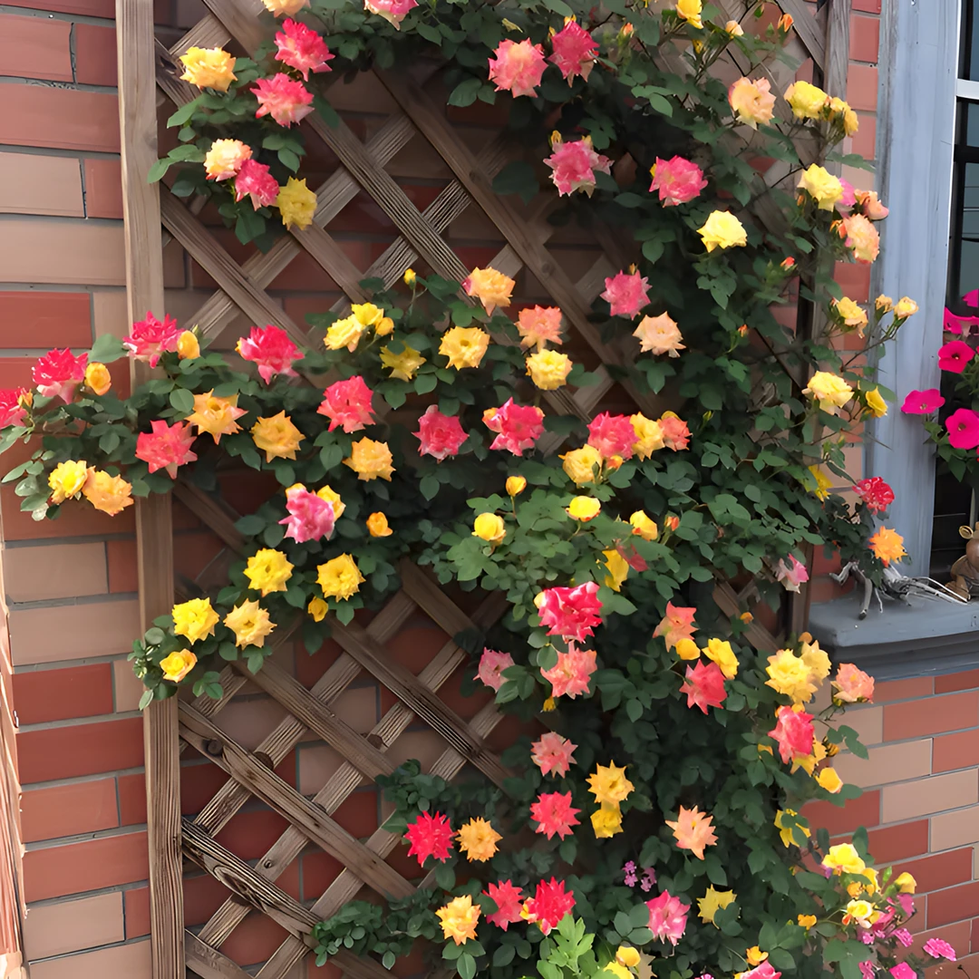 【顺丰包邮】藤彩虹藤本月季花苗爬藤植物多季开花阳台庭院种植