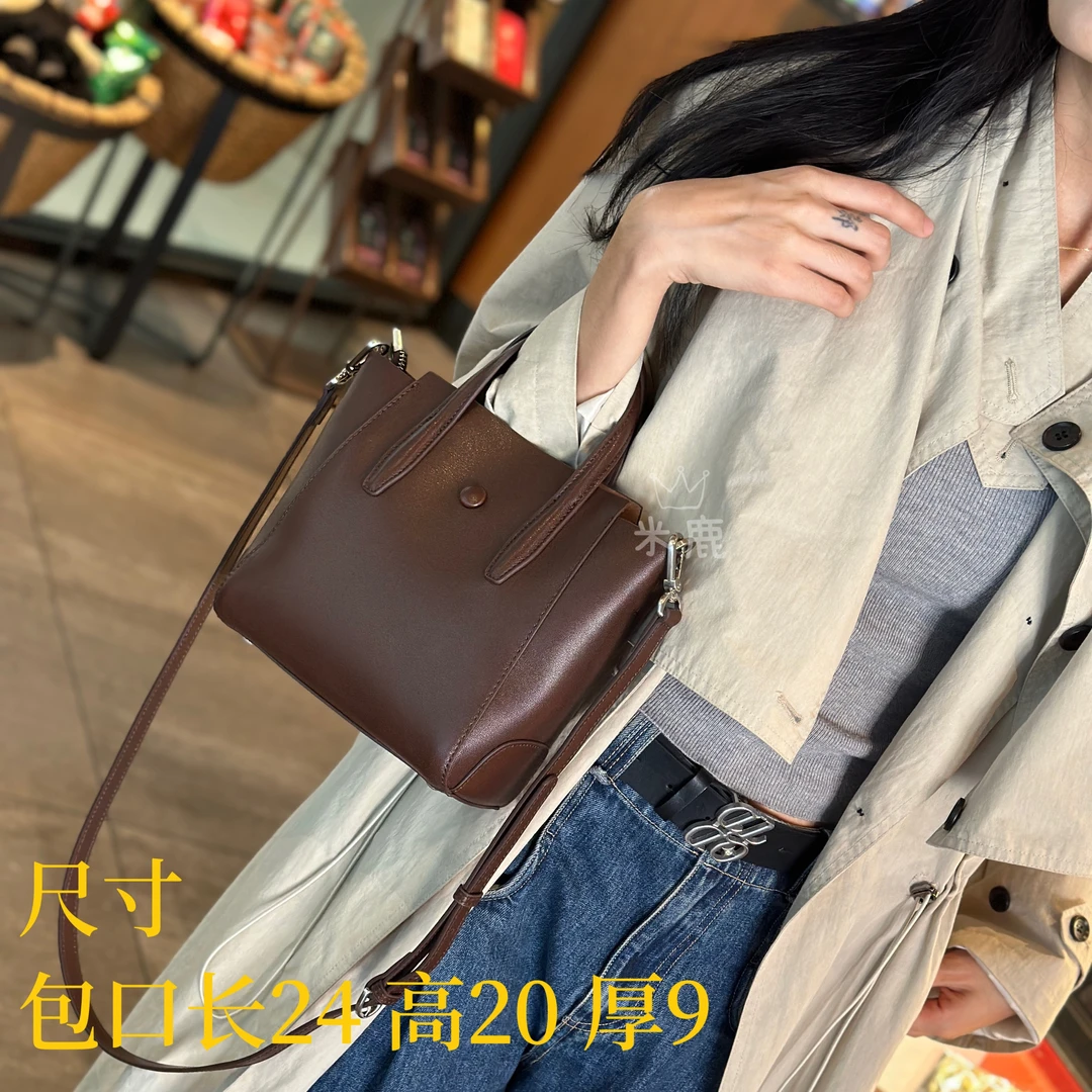 6010/新款挎包单肩手提包时尚百搭女士简约休闲真皮复古潮流