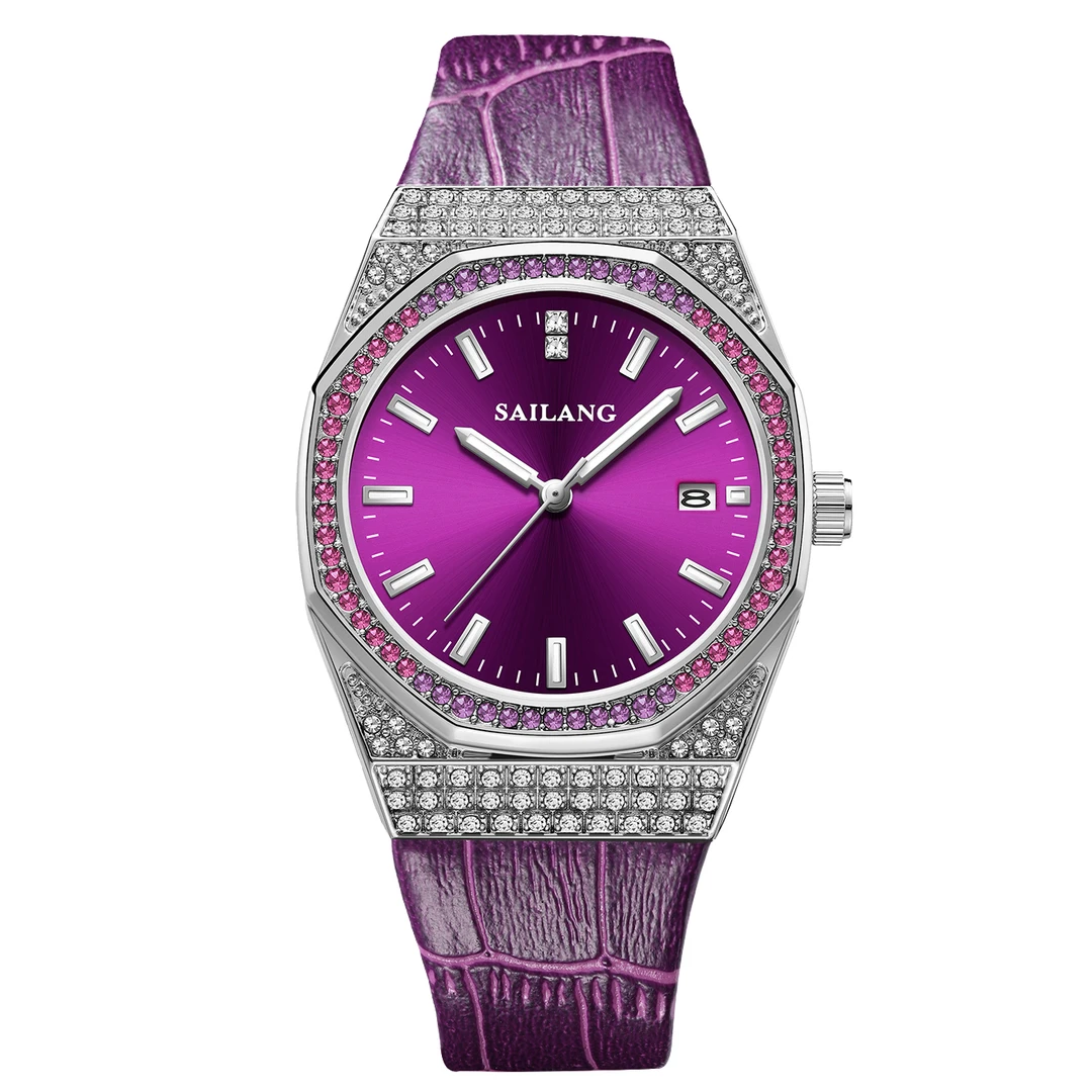 【商】紫罗兰系列手表女名牌正品 时尚简约古典镶钻女士腕表5815