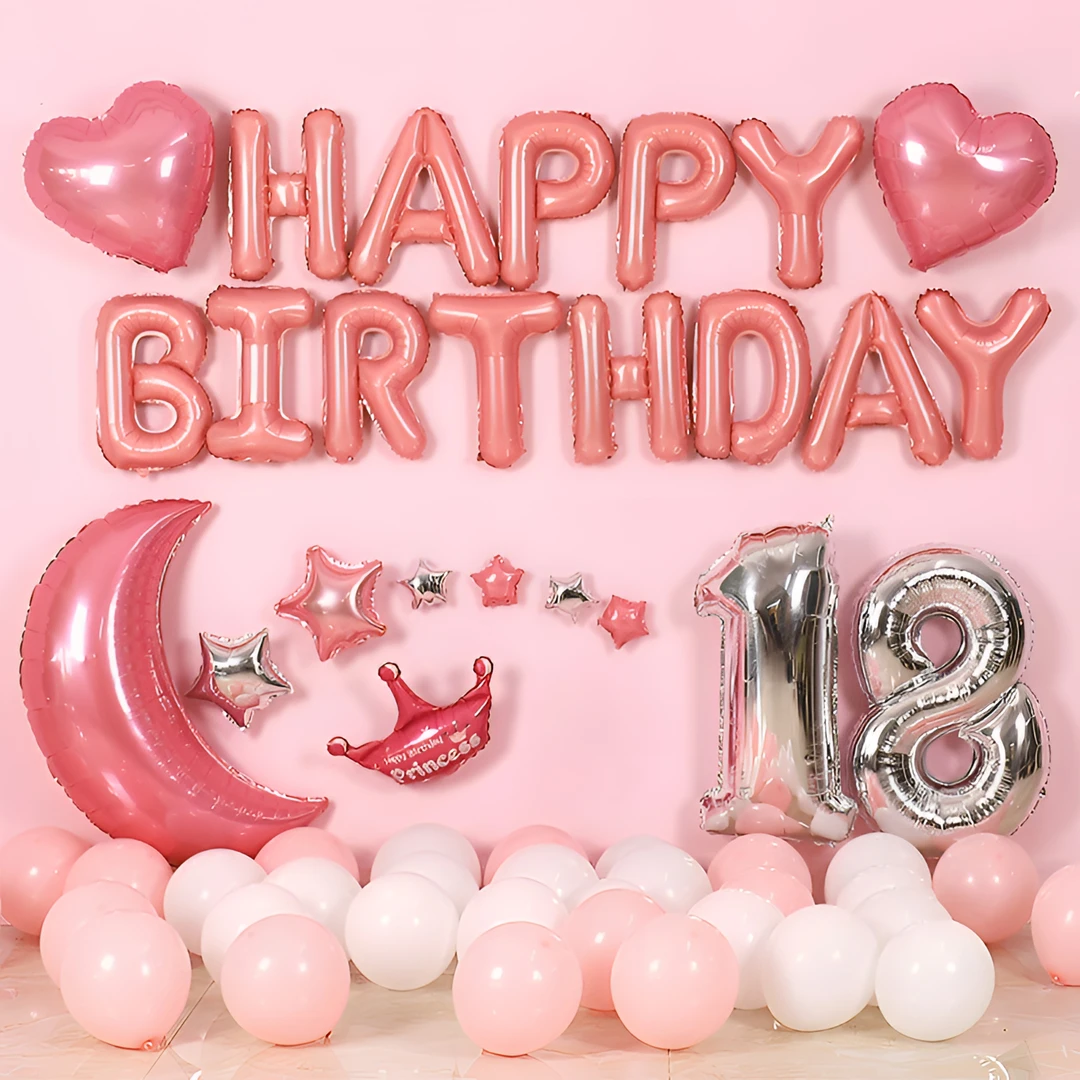 生日快乐气球派对闺蜜朋友惊喜氛围成人礼生日气球装扮场景布置