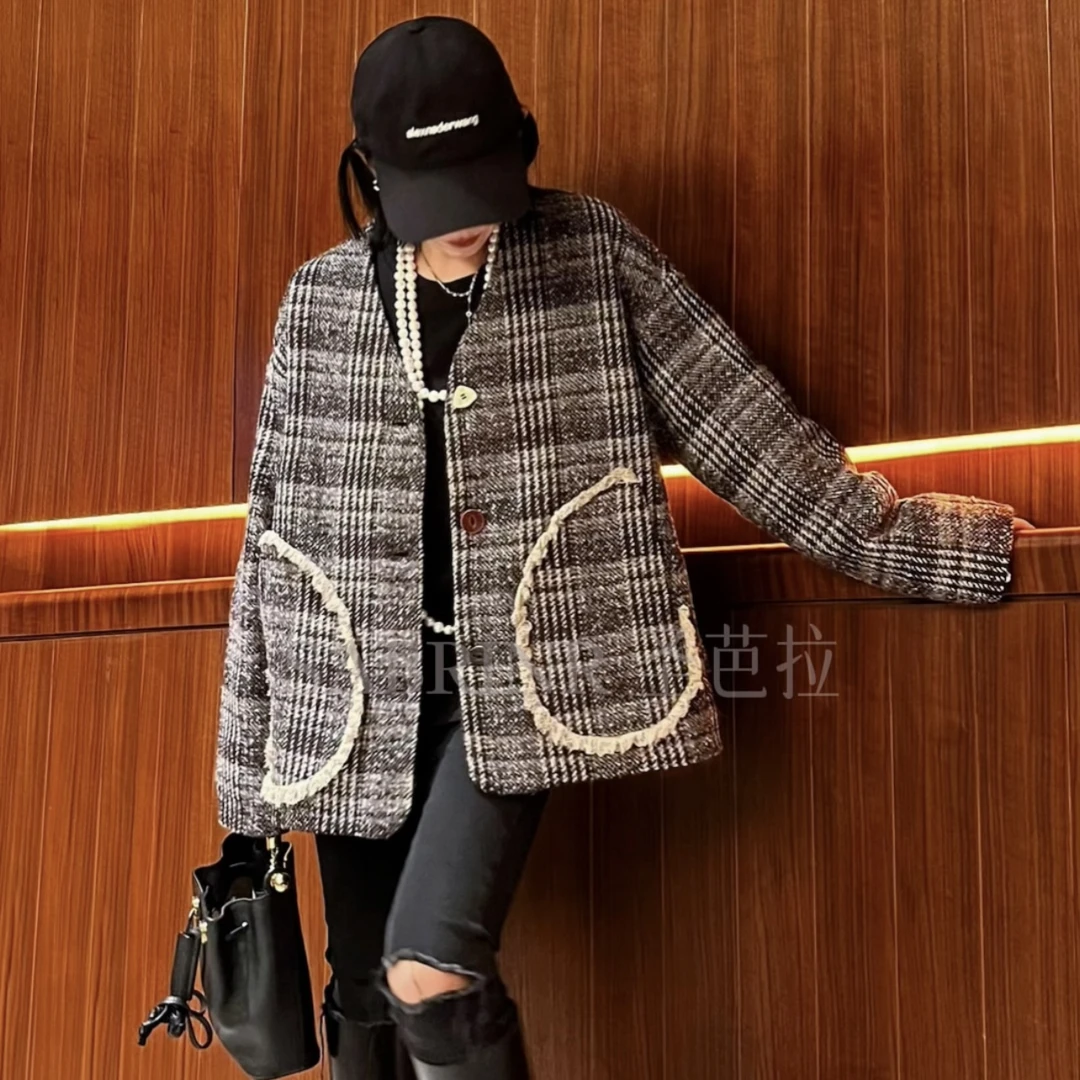 秋冬季羊毛小香风外套 9206