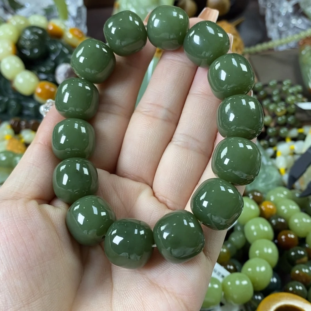 岫岩老玉（透闪石质玉）手串未镶嵌舟*航