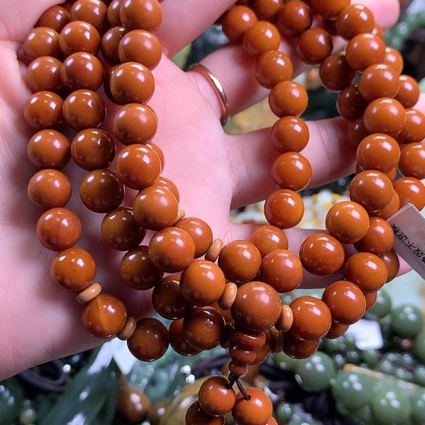 【闪购商品】岫岩河磨玉（透闪石质玉）108粒未镶嵌京*