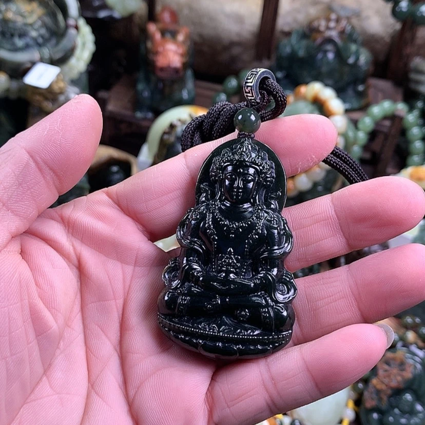【闪购商品】岫岩河磨玉（透闪石质玉）挂件未镶嵌内***帅