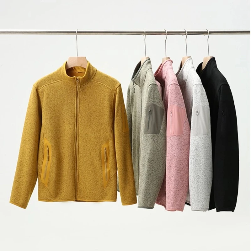 复合加绒！抗风保暖秋冬情侣男女立领户外薄绒抓绒衣外套36163