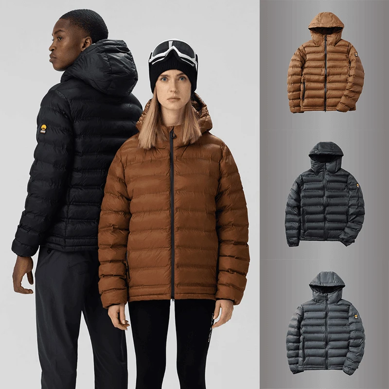 山系轻户外 情侣款保暖外套全身压胶分仓充棉连帽棉衣男女同款