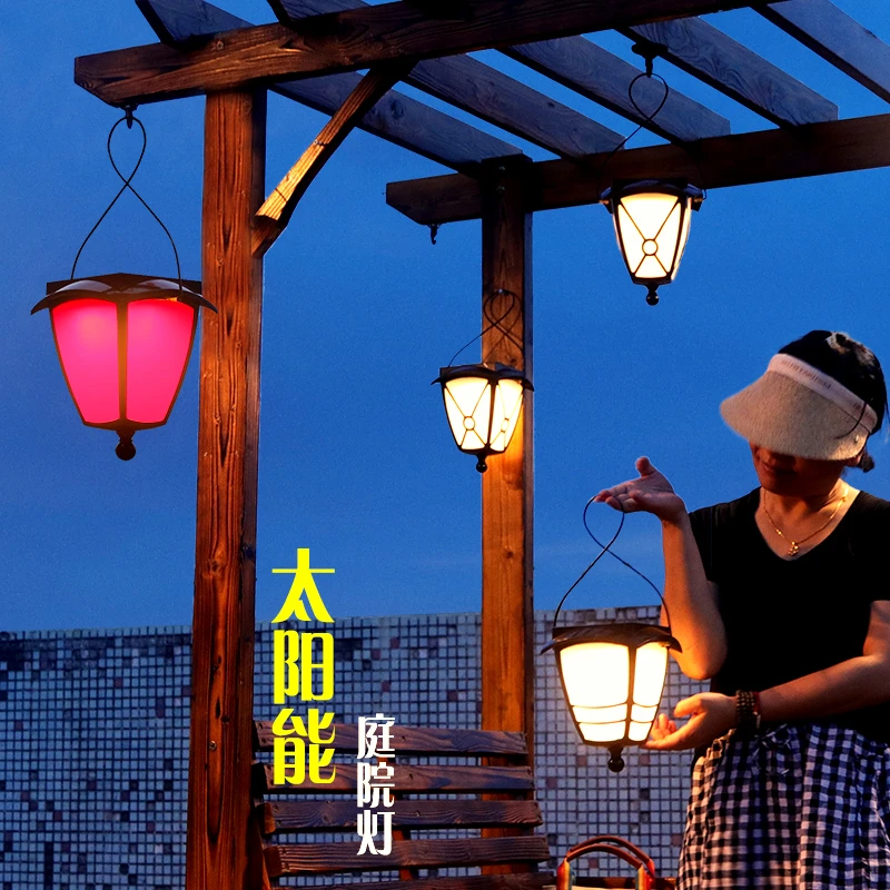 太阳能灯挂灯户外防水庭院院子花园挂树室外小简约夜灯灯壁灯吊灯