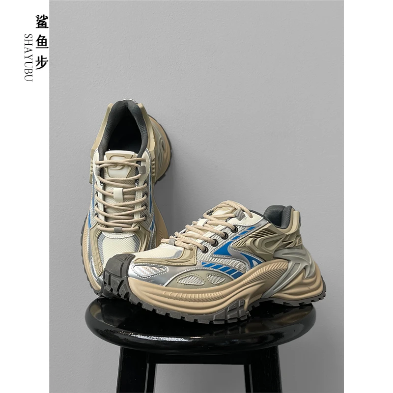 SHAYUBU轻奢赵响尾蛇慢跑老爹鞋女女厚底增高运动休闲鞋国潮情侣