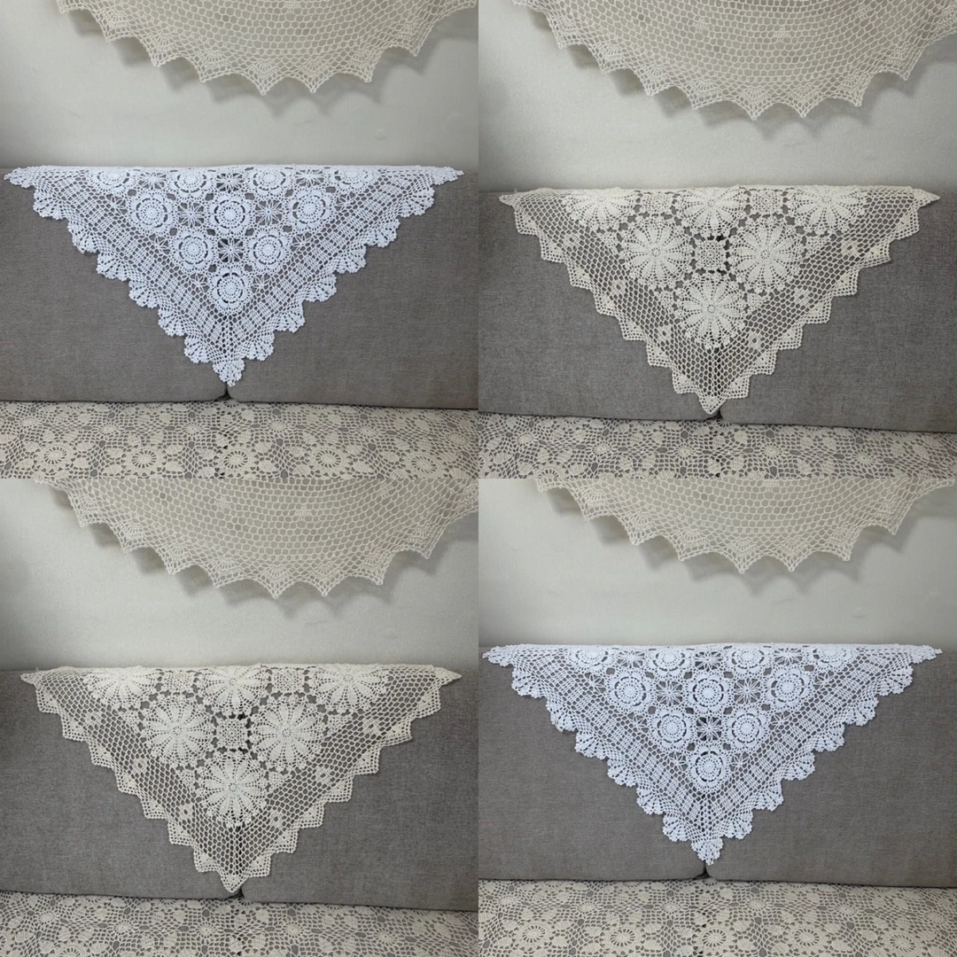 869手工钩针钩花沙发靠背巾扶手巾电视防尘盖巾电视柜空调盖巾