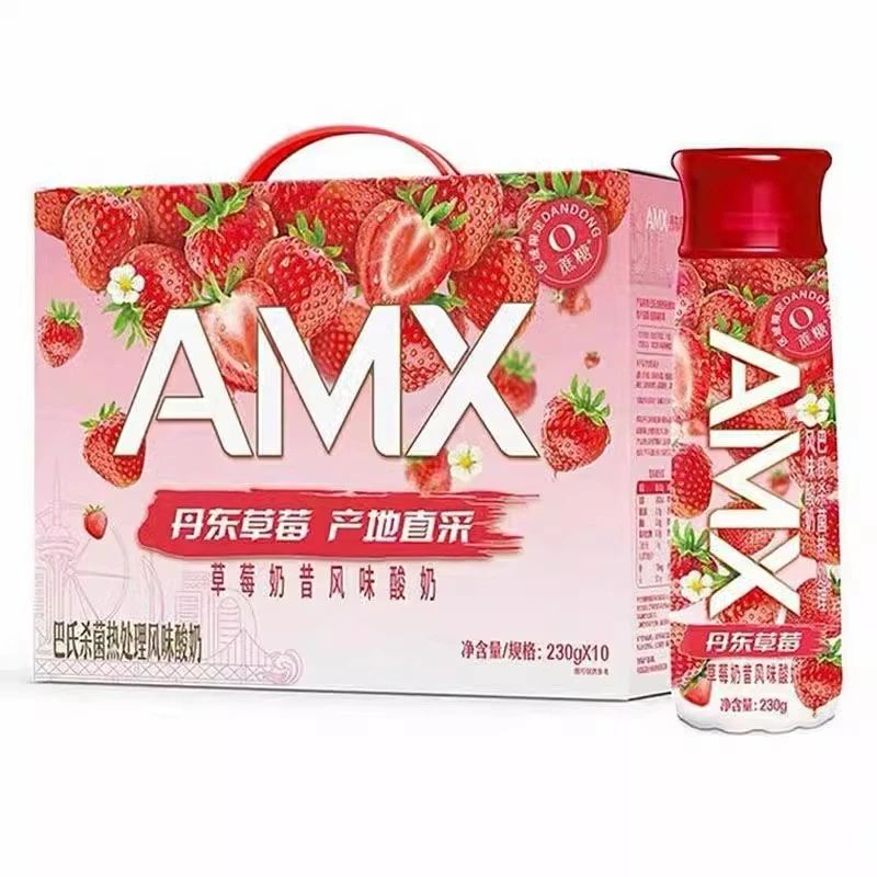 【九月产】伊利安慕希丹东草莓风味酸奶230g*10瓶整箱特价
