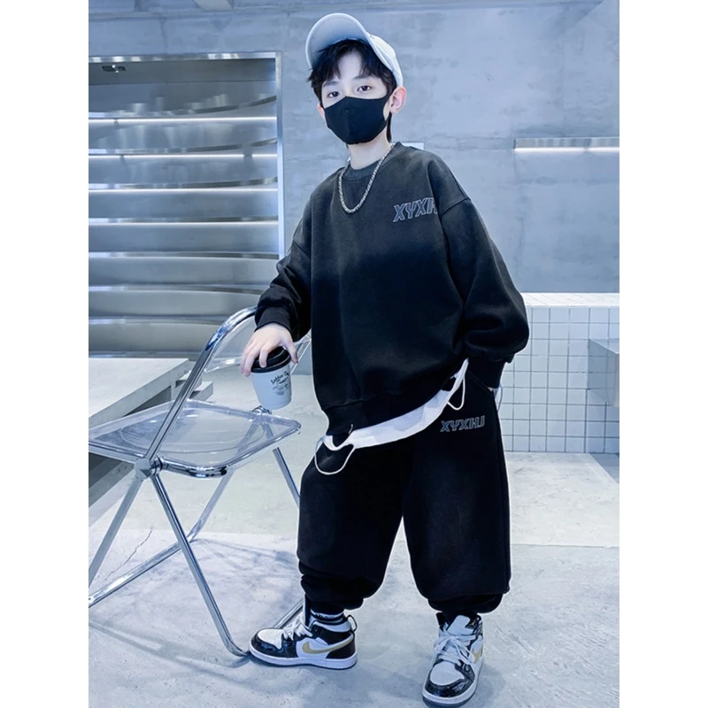 儿童装男童秋装卫衣套装秋季2025新款中大童春秋款洋气运动服潮