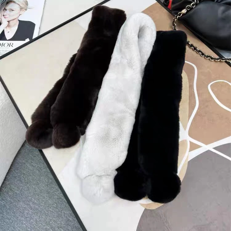 冬季保暖獭兔毛网红围巾防寒ins女韩版加厚毛绒围脖百搭时尚