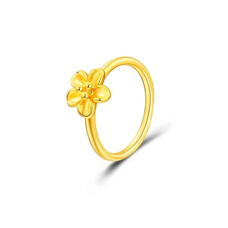DS【萃华金店】黄金 戒指 小花清新 时尚百搭 精致甜美 经典可调节