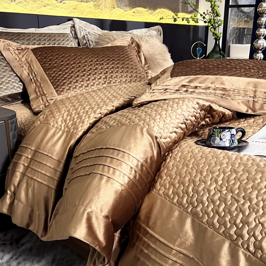 MJG-超重工立体进口双面真丝绒加厚床盖四件套顶者软糯冬季床品