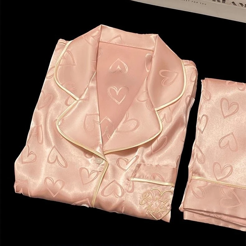 高级感冰丝睡衣女秋冬季爆款2025新款网红家居服套装仿真丝绸学生