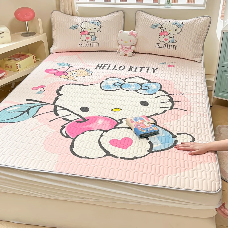 床笠款乳胶凉席三件套夏天冰丝凉席空调软席子1.5可折叠机洗1.8床