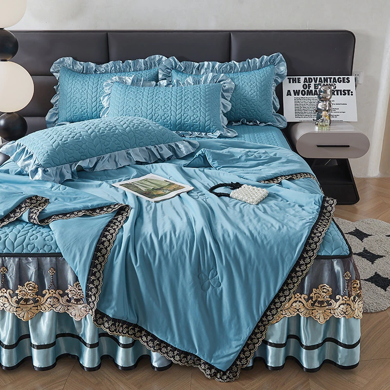 高档双人空调被夏天单人薄被子双人被子春秋被可水洗午休凉被子