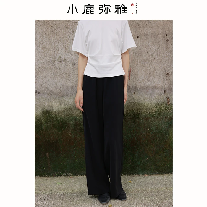 Cerfmia小鹿弥雅 进店必入百搭显瘦筷子裤两色薄款春夏长裤松紧腰
