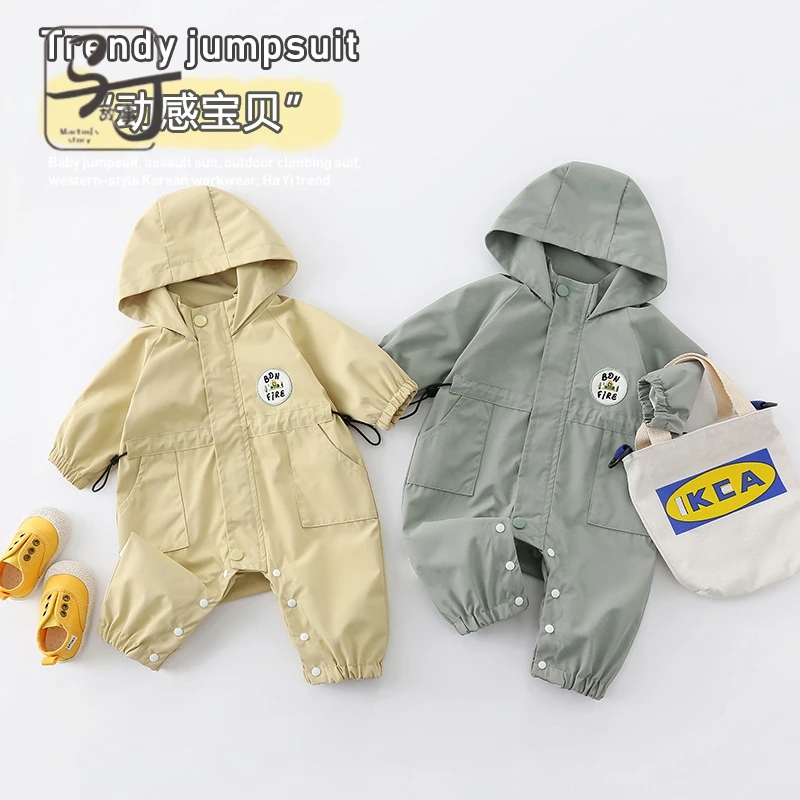 新生婴儿秋装连体衣外出服男女宝宝春秋季可爱爬服婴幼儿哈衣外套