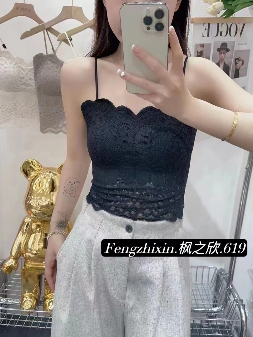 【蝶雅】女背心打底女背心打底蕾丝网红时尚百搭美背性感女士气质