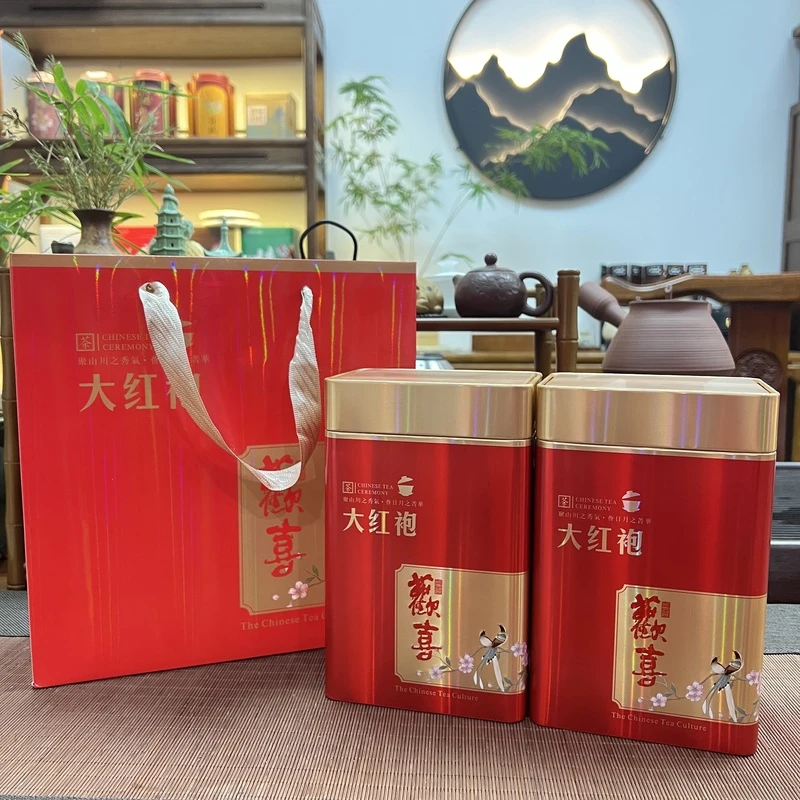秀丽江山欢喜大红袍250克/罐 2罐一斤 武夷岩茶 茶叶 福建乌龙茶