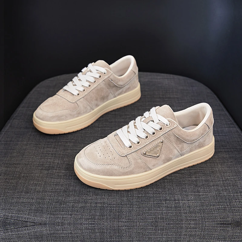 真皮女鞋小百鞋2024秋季新款平底百搭时尚舒适系带软底软面休闲鞋