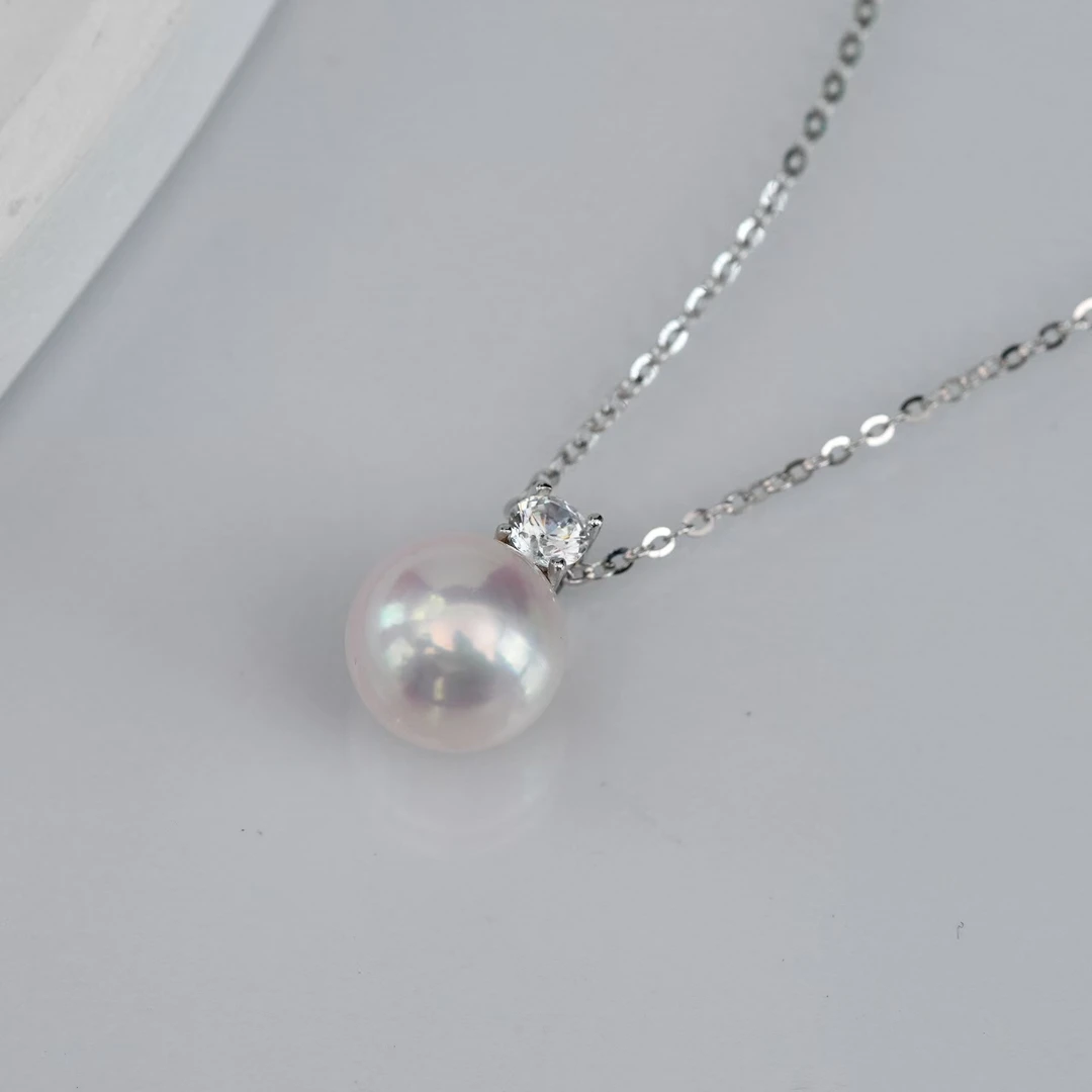 【安娜专属】淡水珍珠S925银设计戴妃小龙珠吊坠赠银链