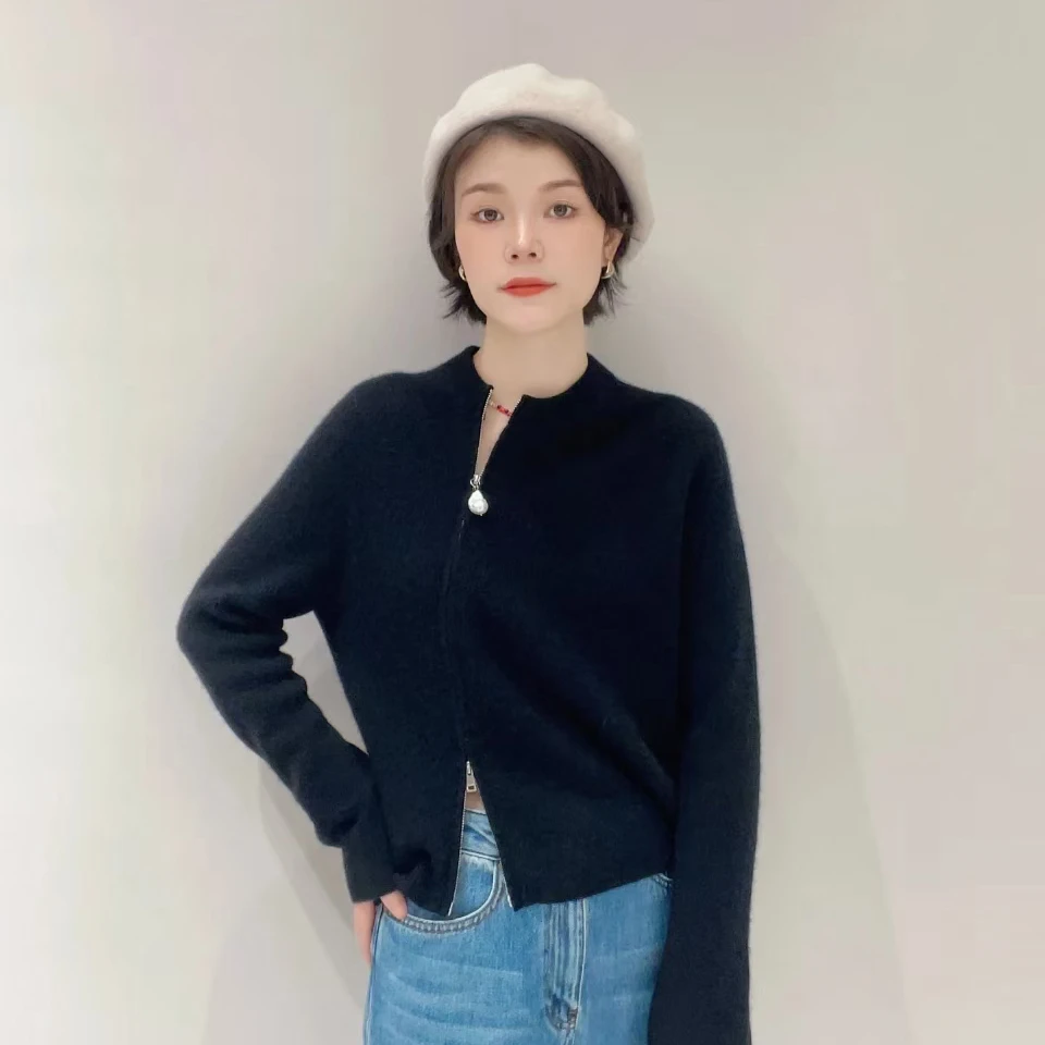 针织开衫巴洛克珍珠扣