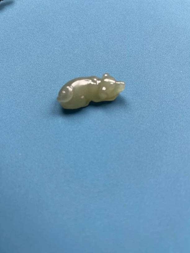 和田玉精品湖水绿旺财