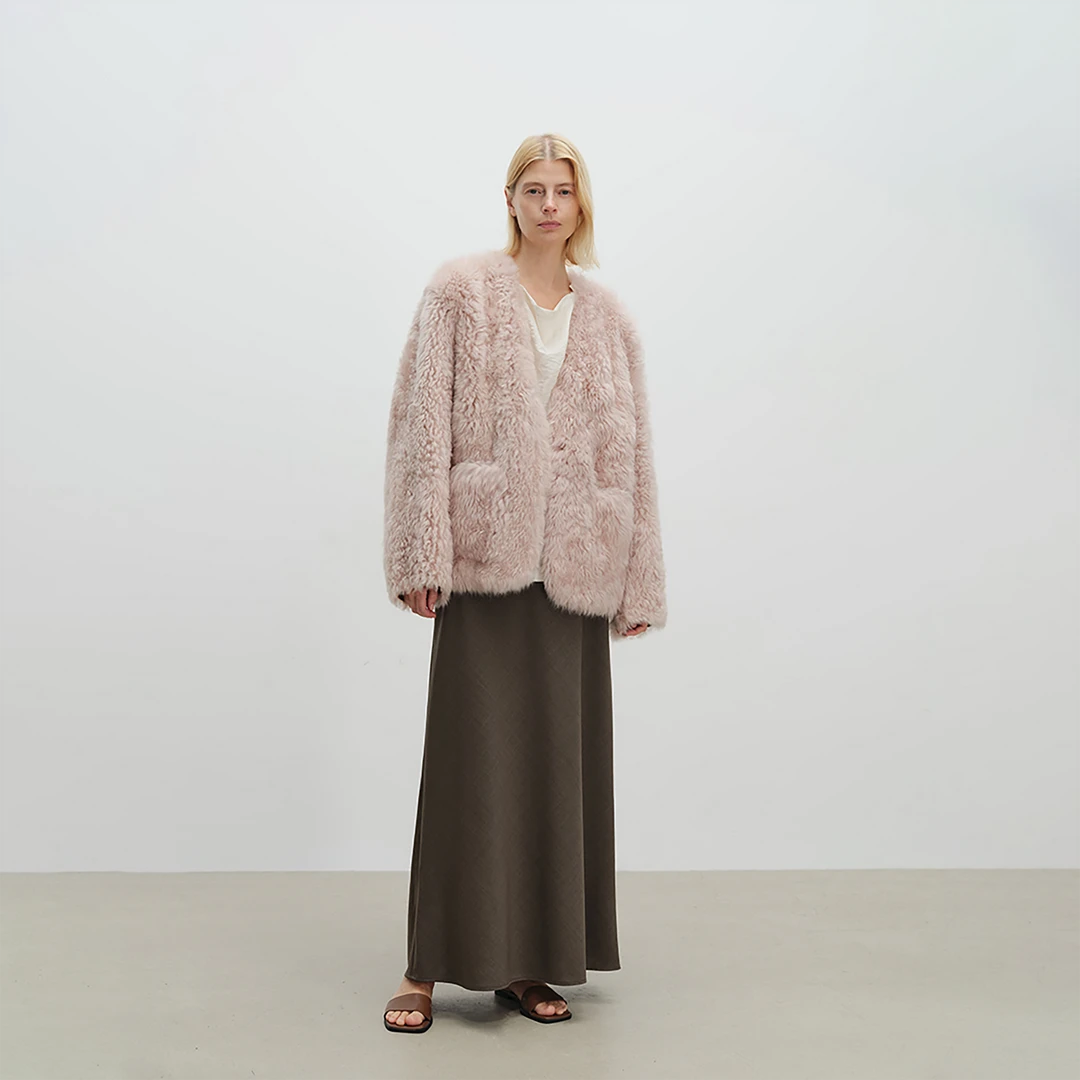 MSBEAST奢牌时装感色系 进口托斯卡纳皮毛一体皮草外套丨温柔暮色